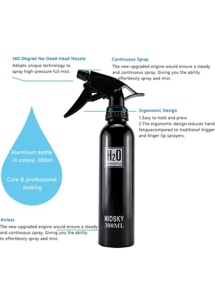 Mavi 300 ml Boş Alüminyum Sprey Şişesi Saç Berber Dükkanı Büyük Kapasiteli Saç Kesimi Salon Aksesuarları Çift Kullanımlı Kuaförlük Sulama Kabı (Yurt Dışından) modelleri