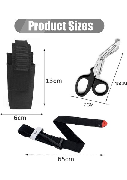 Tam Set Cp Açık Ilk Yardım Tokası Kedi Turnike Kılıfı Tutucu Hayatta Kalma Taktik Savaş Askeri Acil Bandaj Makas Hemostaz Kemeri (Yurt Dışından) modelleri
