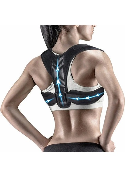 L-Siyah Sırt Duruş Düzeltici Kemer Ayarlanabilir Omuz Boyun Omurga Yeniden Şekillendirme Vücut Için Sütun Duruş Düzeltme Kadın Erkek Düzleştirici (Yurt Dışından) modelleri