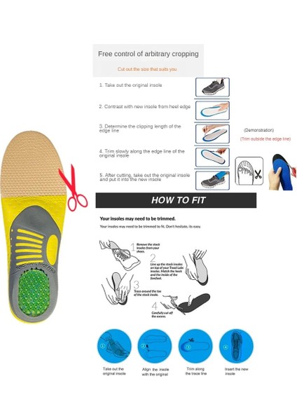 Stil A 6 Adet 1 ~ 9 Adet Premium Ortez Jel Tabanlık Ortopedik Düz Ayak Sağlığı Taban Pedi Ayakkabı Eklemek Arch Destek Pedi Plantar Fasiit (Yurt Dışından)