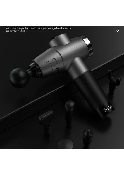 Siyah 4 Kafa Au Yüksek Frekans Derin Kas Masajı Vücut Elektrikli Masaj Tabancası Fasya Gevşeme Tedavisi Servikal Boyun Masaj Cihazı Fitness (Yurt Dışından) modelleri