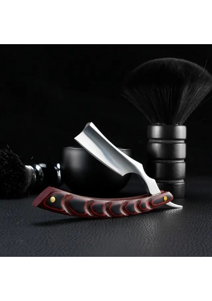 Meikata Gümüş 1p Kesim Boğaz Düz Jilet Ahşap Profesyonel Berber Jileti Premium Kalite Tek Bıçaklı Düz Kenarlı Jilet Sakal Tıraş Bıçağı (Yurt Dışından)