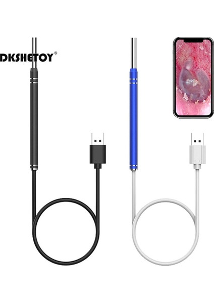 Mavi 3.9mm Kulak Kiri Temizleme Kamera ile Kulak Temizleyici Endoskop Kaşık Mini Kamera Kulak Seçici Kaldırma Görsel Kulak Ağız Burun Android (Yurt Dışından)