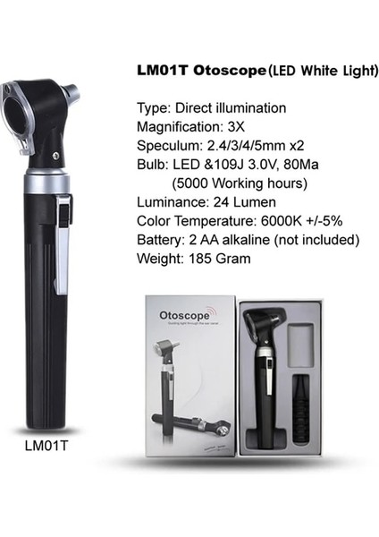 LM01T Beyaz Işık Profesyonel Otoscopio Teşhis Kiti Tıbbi Ev Doktoru Kbb Kulak Bakımı Endoskop LED Taşınabilir Otoskop Kulak Temizleyici 8 Ipuçları ile (Yurt Dışından) fiyatları