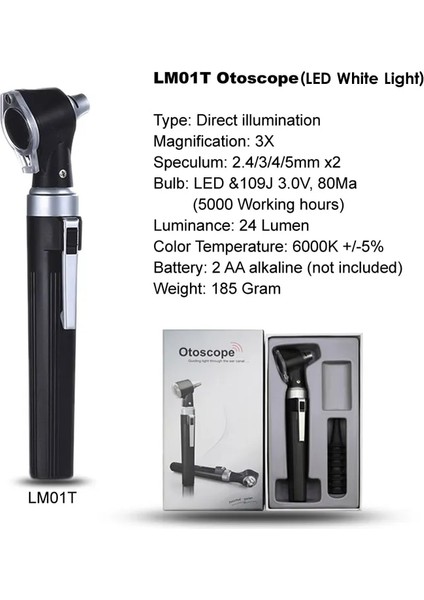 LM01T Beyaz Işık Profesyonel Otoscopio Teşhis Kiti Tıbbi Ev Doktoru Kbb Kulak Bakımı Endoskop LED Taşınabilir Otoskop Kulak Temizleyici 8 Ipuçları ile (Yurt Dışından) indirimleri