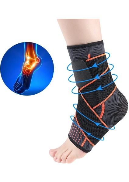 M Ayak Bileği Brace Koruyucu Ayarlanabilir Ayak Bileği Desteği Sıkıştırma Koşu Futbol Basketbol Naylon Örme Spor Salonu Bandaj Ayak Bileği Kayışı (Yurt Dışından)