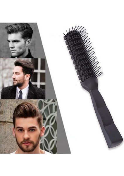 Siyah 1 Adet Erkek Saç Fırçası Kuaförlük Salon Berber Anti-Statik Isı Tarak Saç Peruk Şekillendirici Aracı Tarak Fırça Sağlıklı Masaj Aletleri (Yurt Dışından)