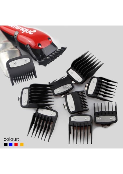 Boxed-Touming-10 Adet 8 Adet Limit Tarak Wahl Elektrikli Kesme Makinesi Evrensel Berber Dükkanı Pro Kesme Kılavuzu Toka Konumlandırma Tarağı Clipper Guard Y1001 (Yurt Dışından)