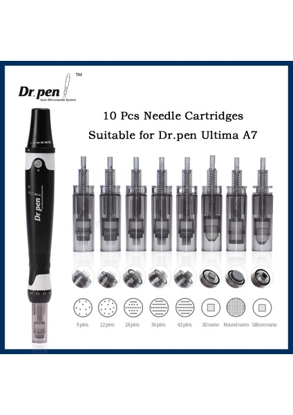 10 Adet 36 Pin Dr.pen A7 Yedek Iğne Kartuşları Steril Elektrikli Derma Süngü Kartuşları 12 24 36 42 Pin Nano Iğne Mikro Iğneleme (Yurt Dışından)