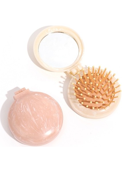 B02 2023 Yeni Mini Hava Yastığı Aynalı Taraklar Seyahat Saç Fırçası Makyaj Tarak Saç Taraklar Katlanır Masaj Saç Fırçası Yuvarlak Şekillendirici Araçlar (Yurt Dışından) fiyatları