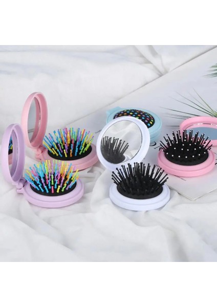 B02 2023 Yeni Mini Hava Yastığı Aynalı Taraklar Seyahat Saç Fırçası Makyaj Tarak Saç Taraklar Katlanır Masaj Saç Fırçası Yuvarlak Şekillendirici Araçlar (Yurt Dışından) indirimleri