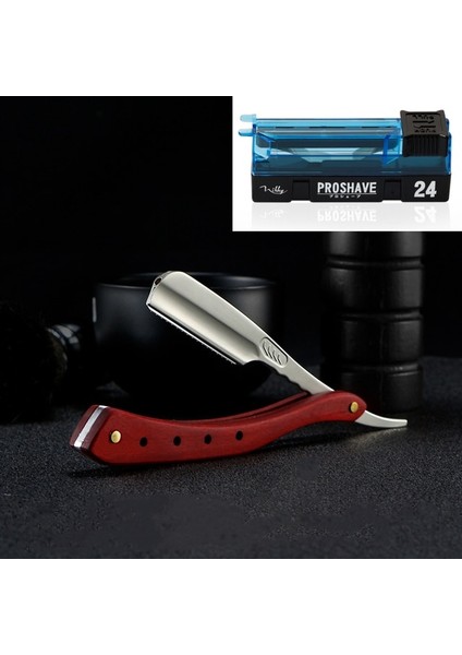 Set 7 Renk Ahşap Saplı Çinko Alaşım Tüy Katlanır Jilet Tıraş Makinesi Tutucu Manuel Sakal Saç Kesimi Jilet Erkekler Için G0718 (Yurt Dışından)