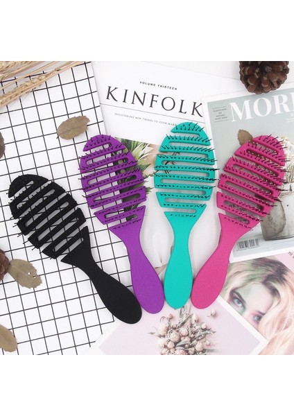 No.8 4 Renk Dolaşık Açıcı Saç Fırçası Kadın Saç Fırçası Saç Tarak Islak Masaj Tarak Kıvırcık Kuaförlük Salon Kuaförlük Aksesuarları Siyah (Yurt Dışından) fırsatları