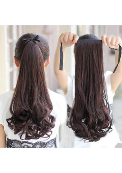 Kahverengi Siyah 58 cm Uzun Saç Uzatma Peruk Yüksek Sıcaklık Fiber At Kuyruğu Armut Çiçek Bandı At Kuyruğu Saç Kadın Için (Yurt Dışından) fiyatları