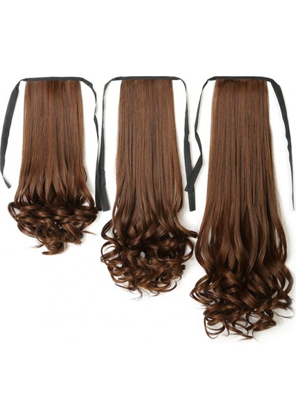 Kahverengi Siyah 58 cm Uzun Saç Uzatma Peruk Yüksek Sıcaklık Fiber At Kuyruğu Armut Çiçek Bandı At Kuyruğu Saç Kadın Için (Yurt Dışından) fırsatları