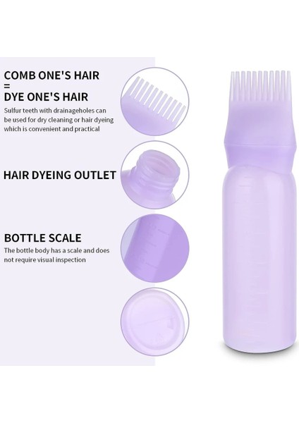 Pembe Kök Tarak Aplikatör Doldurulabilir Şişe Saç Boyası Fırçası Şişesi Mezun Ölçekli Salon Boyama Kuaförlük Şekillendirici Araçları (Yurt Dışından)