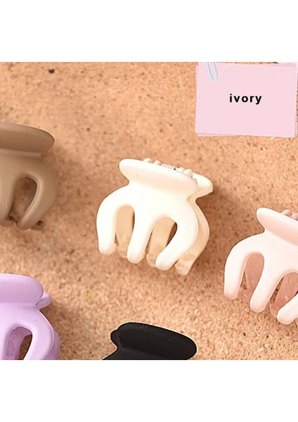 Fildişi 2 Adet Mat Plastik Mini Saç Pençeleri Klipler Yengeç Bebek Kızlar 2cm Küçük Firkete Tokalarım Şapkalar Örgüler Şekillendirici Saç Aksesuarları (Yurt Dışından)