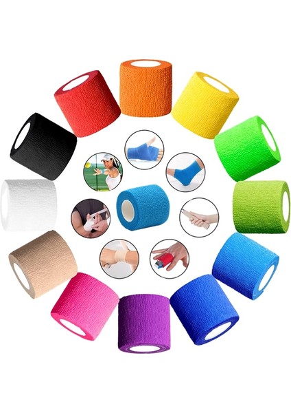 No.8 7.5cmx4.5m Spor Bandaj Elastik Elastoplast Kendinden Yapışkanlı Bant Bilek Korumak Avuç Içi Parmak Kol Omuz Diz Ayak Bileği Evcil Hayvanlar Bacak Dövme Güvenliği (Yurt Dışından)