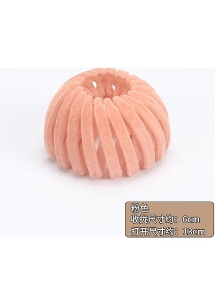 Kadife Pembe Sihirli Saç Klip Kuş Yuva Şekilli Saç Tutucu Kadife Saç Halkası Top Kafa Saç Cihazı Yüksek At Kuyruğu Artefakt Saç Aksesuarları (Yurt Dışından)