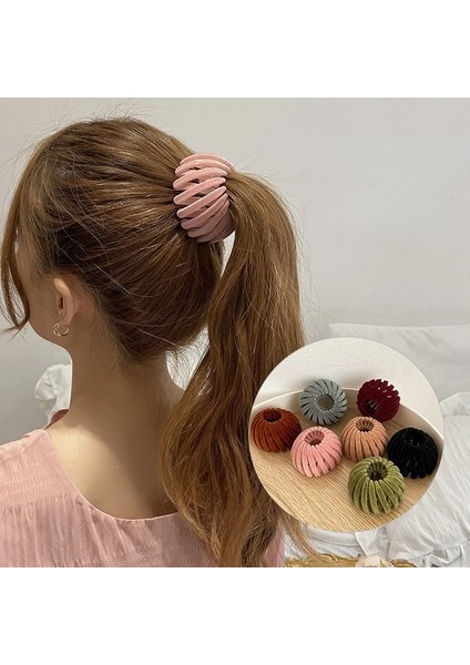 Kadife Pembe Sihirli Saç Klip Kuş Yuva Şekilli Saç Tutucu Kadife Saç Halkası Top Kafa Saç Cihazı Yüksek At Kuyruğu Artefakt Saç Aksesuarları (Yurt Dışından) fiyatları
