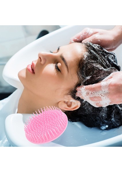 Mavi Taşınabilir Silikon Saç Baş Masajı Fırça Masaj Şampuan Fırçası Duş Temizleyici Banyo Baş Masajı Saç Yıkama Tarağı (Yurt Dışından)