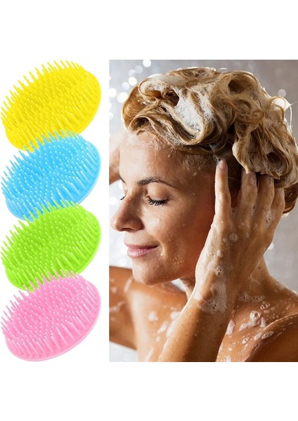 Mavi Taşınabilir Silikon Saç Baş Masajı Fırça Masaj Şampuan Fırçası Duş Temizleyici Banyo Baş Masajı Saç Yıkama Tarağı (Yurt Dışından) modelleri