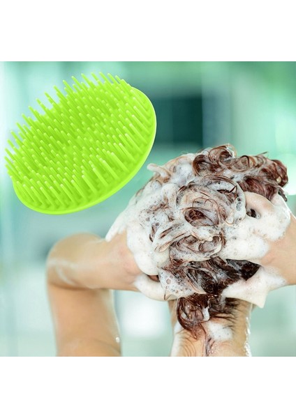 Mavi Taşınabilir Silikon Saç Baş Masajı Fırça Masaj Şampuan Fırçası Duş Temizleyici Banyo Baş Masajı Saç Yıkama Tarağı (Yurt Dışından) indirimleri