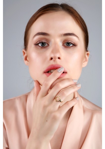 Kadın Altın Kaplama Ince Altıgen Yüzük fiyatları