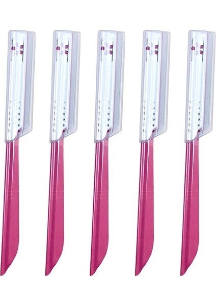 5 Pembe Kaş Jilet Kadınlar Için Yüz Tıraş Makinesi Düz Jilet Kaş Kaş Düzeltici Bakım Traş Makineleri Dermaplaning Aracı Kapaklı (Yurt Dışından) fiyatları
