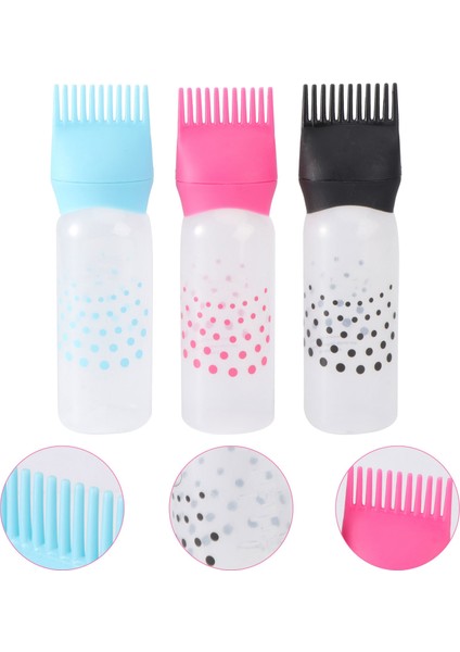 Gösterildiği Gibi Kök Tarak Aplikatör Şişesi, Salon Saç Boyama Boyama Için Dereceli Ölçekli 3 Adet 6 Oz Kök Tarak Sıkma Aplikatör Şişeleri, (Yurt Dışından) modelleri