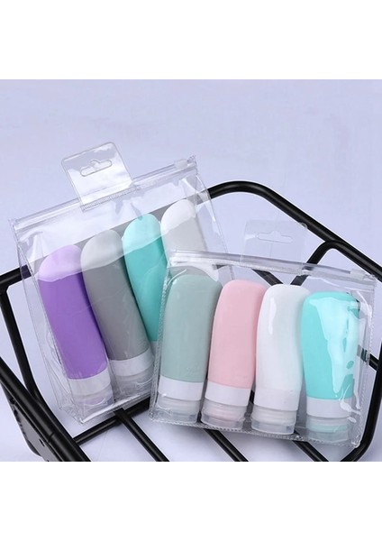 60ML2 4 Adet Silikon Seyahat Şişeleme Seyahat Kiti Şişeleme Losyon Şişeleme Depolama Şişesi Silikon Şişe Küçük Numune Şişesi (Yurt Dışından)