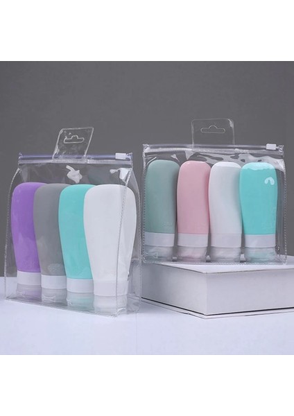 60ML2 4 Adet Silikon Seyahat Şişeleme Seyahat Kiti Şişeleme Losyon Şişeleme Depolama Şişesi Silikon Şişe Küçük Numune Şişesi (Yurt Dışından)