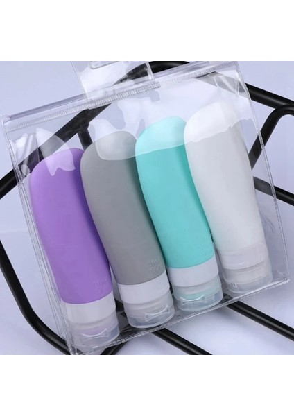60ML2 4 Adet Silikon Seyahat Şişeleme Seyahat Kiti Şişeleme Losyon Şişeleme Depolama Şişesi Silikon Şişe Küçük Numune Şişesi (Yurt Dışından)