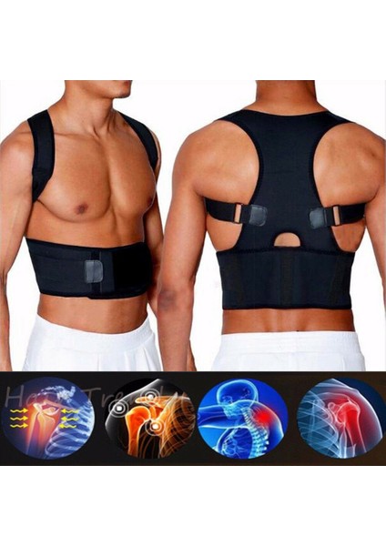 Beyaz 4xl Ayarlanabilir Sırt Duruş Düzeltici Manyetik Terapi Sırt Desteği Bel Desteği Kemer Erkekler Omurga Duruş Düzeltme Kadın Korse (Yurt Dışından) fırsatları