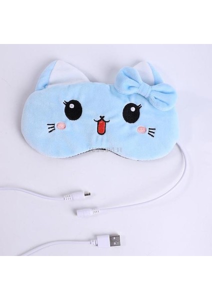 Mavi Kedi USB Isıtma Lavanta Uyku Buhar Sıcak Göz Maskesi (Yurt Dışından)