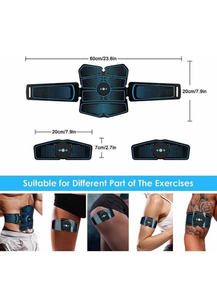 Stil 3 Ems Elektrikli Kas Stimülatörü Karın Kas Masajı Kol Kalça Abs Eğitmen Elektrostimülatör Vibratörler 14 Adet Jel Pedleri ile (Yurt Dışından)