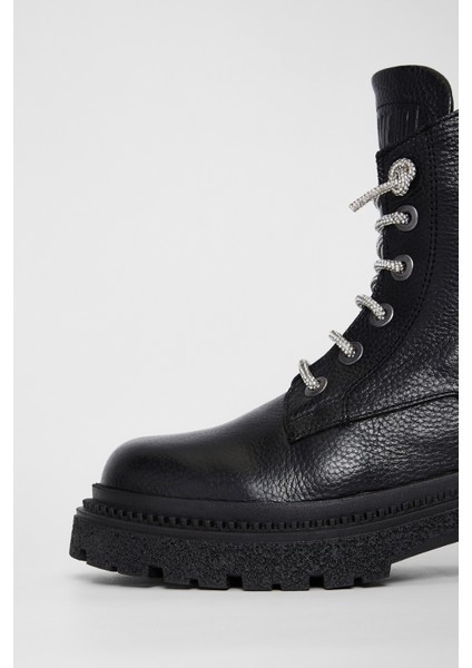 Kadın Siyah Deri Casual Bot 775 396891 Bn Bot SK23/24 fırsatları