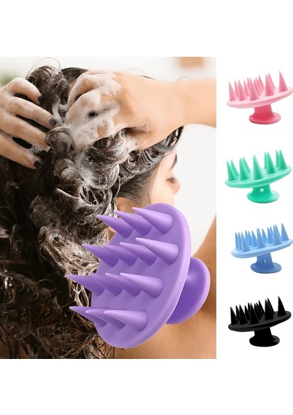 Mor Yeni Silikon Saç Şampuanı Fırçası Saç Derisi Baş Masajı Saç Temiz Saç Yıkama Tarak Banyo Masajı Saç Duş Fırçası Sağlık Aracı (Yurt Dışından)