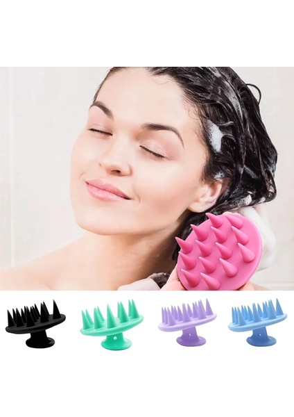 Mor Yeni Silikon Saç Şampuanı Fırçası Saç Derisi Baş Masajı Saç Temiz Saç Yıkama Tarak Banyo Masajı Saç Duş Fırçası Sağlık Aracı (Yurt Dışından) modelleri