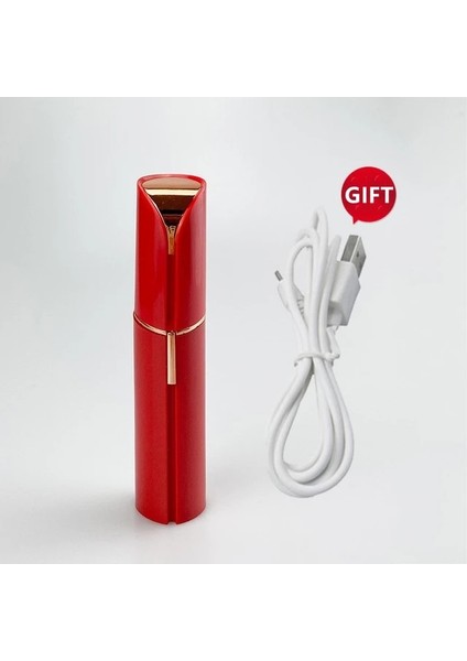 Kırmızı USB USB Elektrikli Ruj Tıraş Makinesi Epilasyon Makinesi Kaş Düzeltici Kadın Epilasyon Cihazı Mini Yüz Epilasyon Enstrümanı (Yurt Dışından)