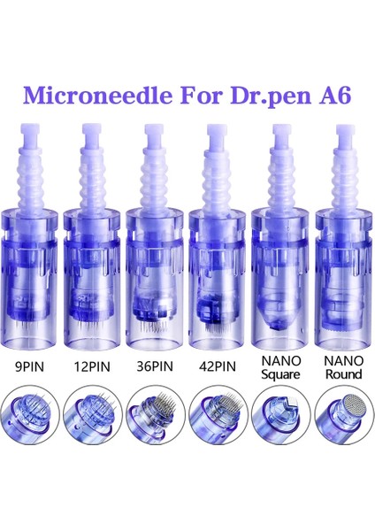10 Adet x Nano Yuvarlak 10 Adet 20 Adet 50 Adet Iğne Kartuşları 12/24/36/42 Pin Profesyonel Microneedling Cilt Bakım Kalemi A6 Cilt Bakımı Araçları (Yurt Dışından)