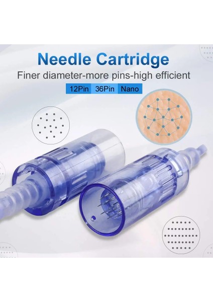 10 Adet x Nano Yuvarlak 10 Adet 20 Adet 50 Adet Iğne Kartuşları 12/24/36/42 Pin Profesyonel Microneedling Cilt Bakım Kalemi A6 Cilt Bakımı Araçları (Yurt Dışından)