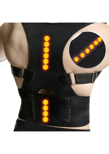 Siyah Xl Kadın Erkek Ortopedik Sırt Desteği Kemerler Manyetik Duruş Düzeltici Doğru Duruş Brace Düzeltici De Duruş 10 Mıknatıslar Korseler (Yurt Dışından)