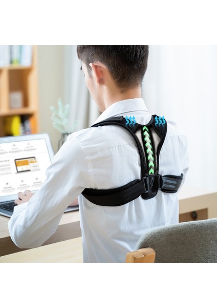 A - Siyah Mavi S Tcare Sırt Duruş Düzeltici Korse Ayarlanabilir Unisex Sırt Desteği Klavikula Omurga Sırt Omuz Bel Duruş Düzeltme (Yurt Dışından) modelleri