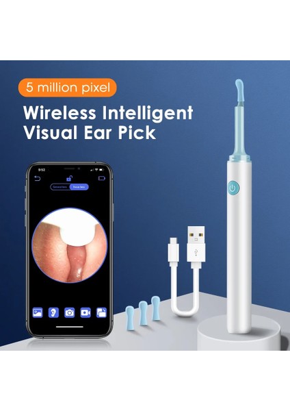 Siyah 3.9mm Kablosuz Akıllı Mini Kamera Wifi Görsel Kulak Kiri Temizleyici Kaşık Endoskop Otoskop Android iPhone Kulak Kirini Temizleme Earpick Aracı (Yurt Dışından) modelleri