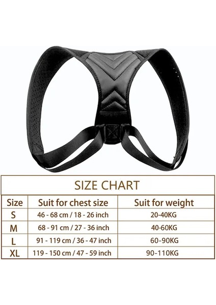 H-Siyah 3xl Duruş Düzeltici Sırt Brace Üst Sırt Omuz Ağrısı Duruş Eğitmeni Için Ayarlanabilir Duruş Brace Omurga Duruş Desteği (Yurt Dışından)