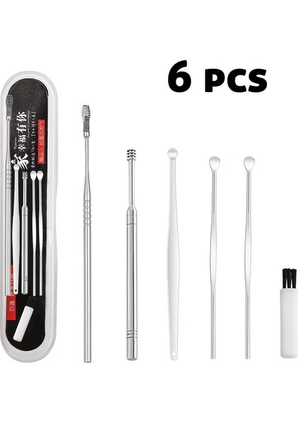 Mor-A 6 Adet Paslanmaz Çelik Kulak Tıkacı Seti Kulak Vax Sökücü Çift Başlı Spiral Temizleme Araçları Küret Kaşık Bakım Bahar Kulak Kaşığı (Yurt Dışından) fırsatları