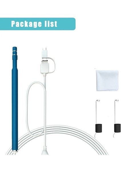 Mavi 3 In 1 Kulak Temizleme Endoskop Yüksek Çözünürlüklü Görsel Earpick Kulak Kaşık Mini Kamera Kulak Temizleyici Sağlık USB Aracı Tıbbi Ev (Yurt Dışından)
