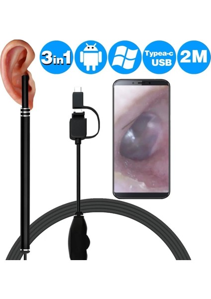 Mavi 3 In 1 Kulak Temizleme Endoskop Yüksek Çözünürlüklü Görsel Earpick Kulak Kaşık Mini Kamera Kulak Temizleyici Sağlık USB Aracı Tıbbi Ev (Yurt Dışından) fiyatları