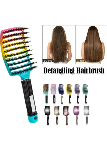 Renk Saç Fırçası Saç Derisi Masaj Tarak Saç Fırçası Kıl ve Naylon Kadın Islak Kıvırcık Detangle Saç Fırçası Salon Kuaförlük Şekillendirici Araçları (Yurt Dışından) modelleri